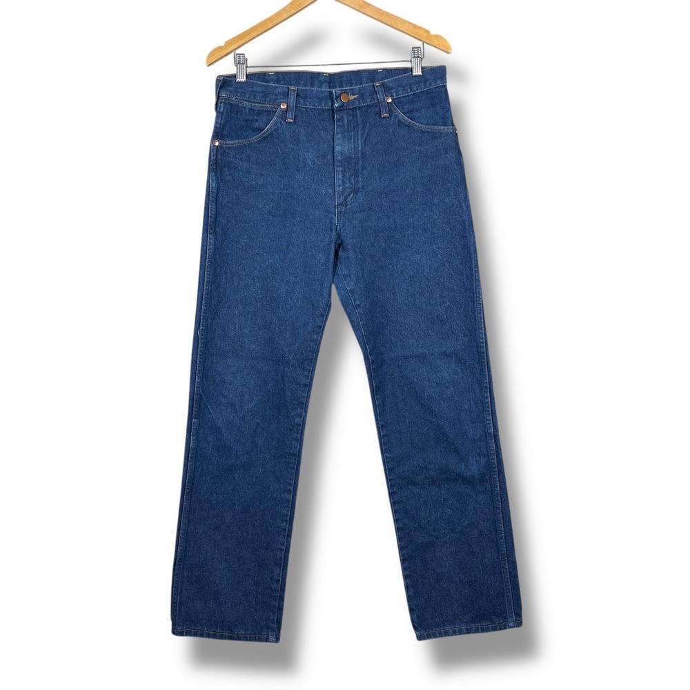 Vintage Wrangler Jeans Mens 34 Straight Leg Western Rodeo‎ Dark Wash Denim